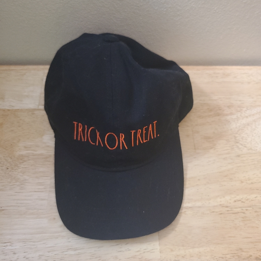 Trick or Treat Baseball Hat Black Rae Dunn, Pre-owned. Please review photos
